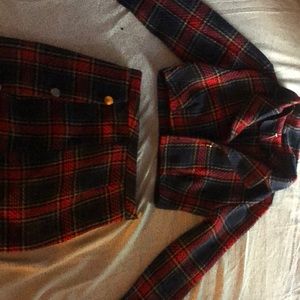 Plaid skirt set